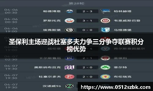 圣保利主场迎战杜塞多夫力争三分争夺联赛积分榜优势