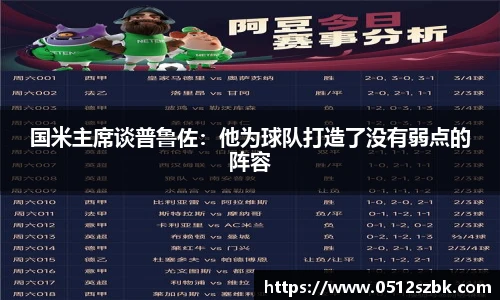 国米主席谈普鲁佐：他为球队打造了没有弱点的阵容